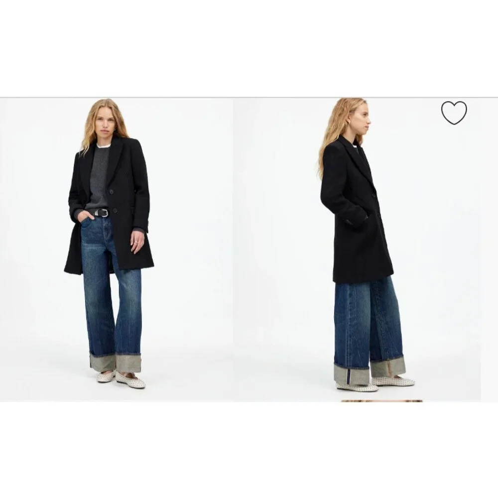 Madewell Womens $298 Blazer Coat in Insuluxe Fabric Black Size 6 NT120 - Picture 2 of 11